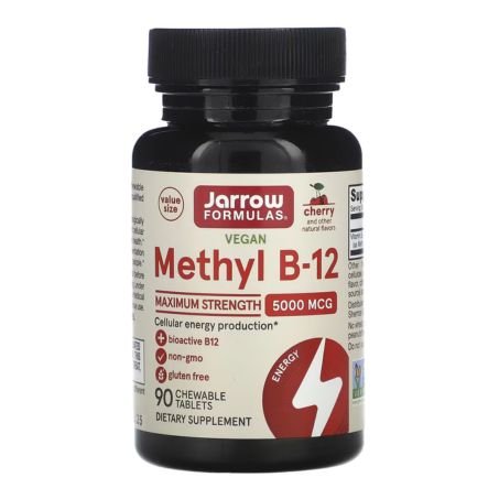 Jarrow Formulas, Vegan Methyl B-12, Maximum Strength, Cherry, 5,000 mcg, 90 Chewable Tablets in Pakistan