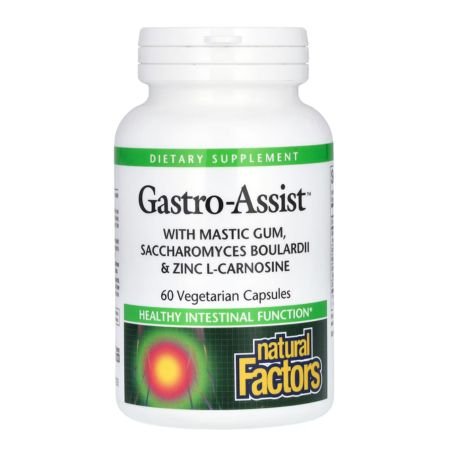 Natural Factors, Gastro-Assist™ with Mastic Gum, Saccharomyces Boulardii & Zinc L-Carnosine, 60 Capsules in Pakistan