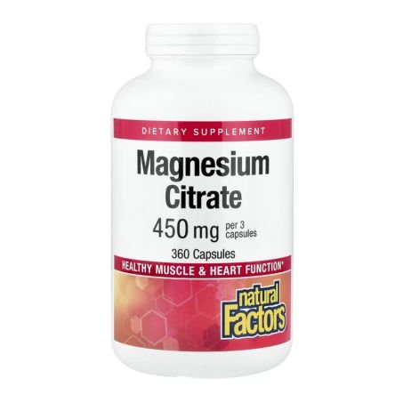 Natural Factors, Magnesium Citrate, 450 mg, 360 Capsules in Pakistan